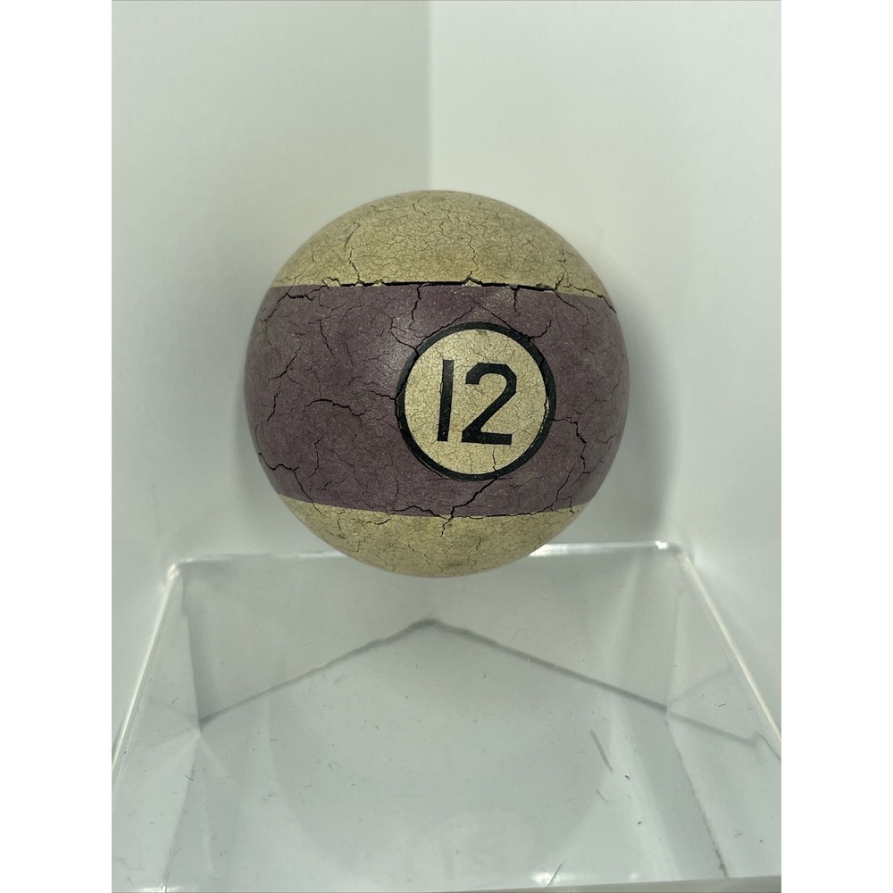 Antique 12 Pool Ball Purple Vintage Billiards Decor Speckled